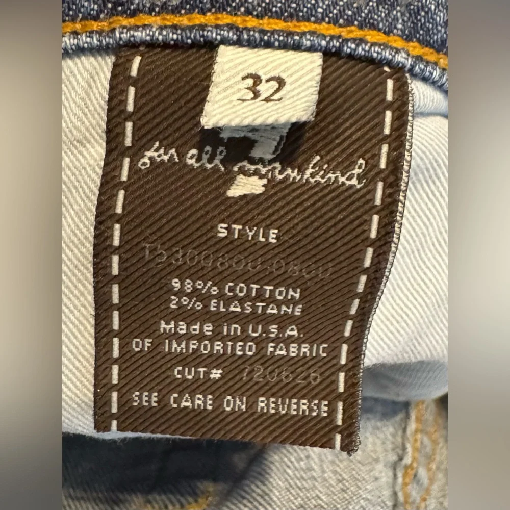 7 For All Mankind Women’s Slightly Distressed Blue 'A' Pocket Bootcut Jeans - Picture 6 of 6